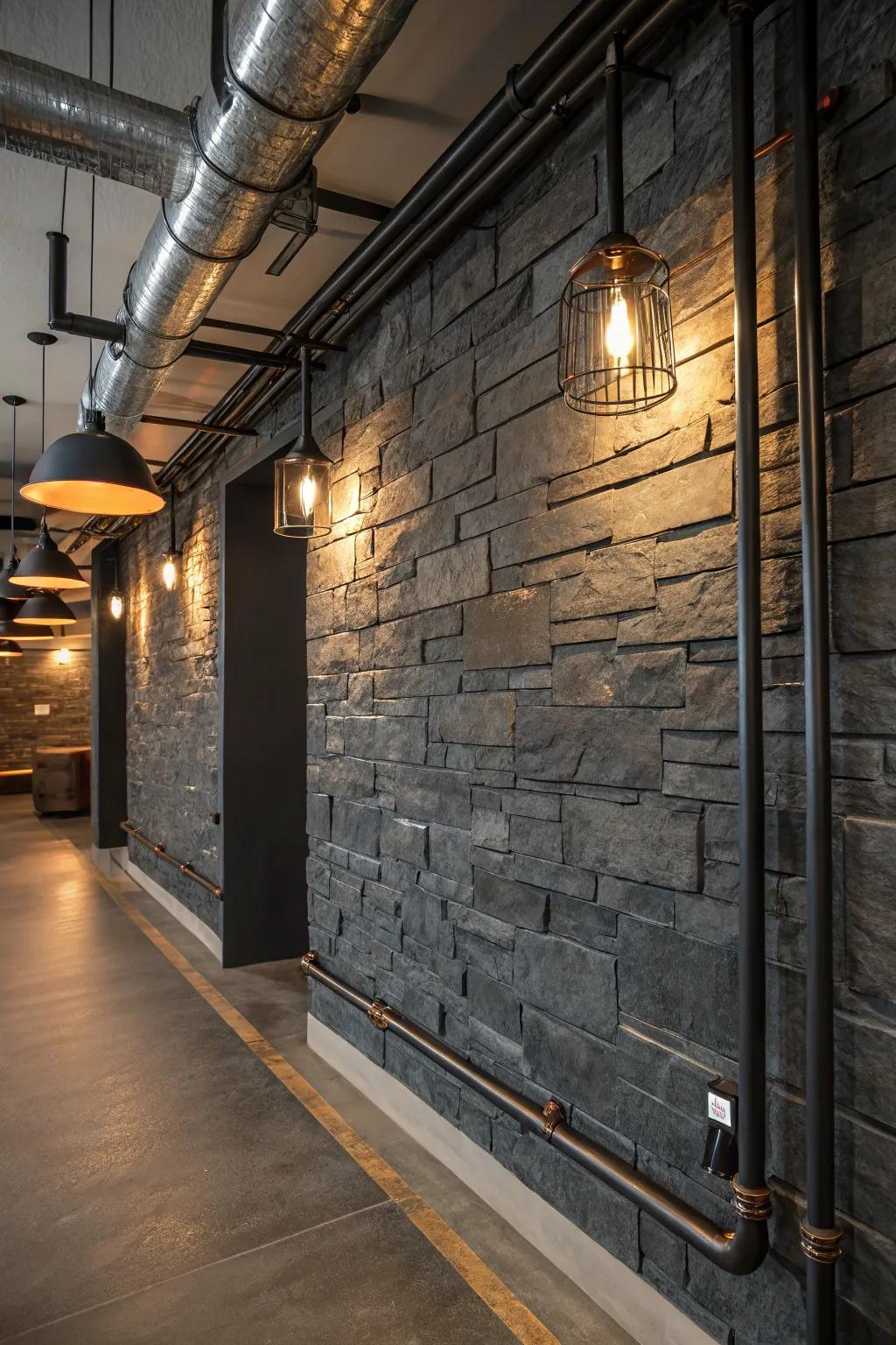 Achieve an urban edge by combining slate with industrial elements for a rugged yet stylish look.