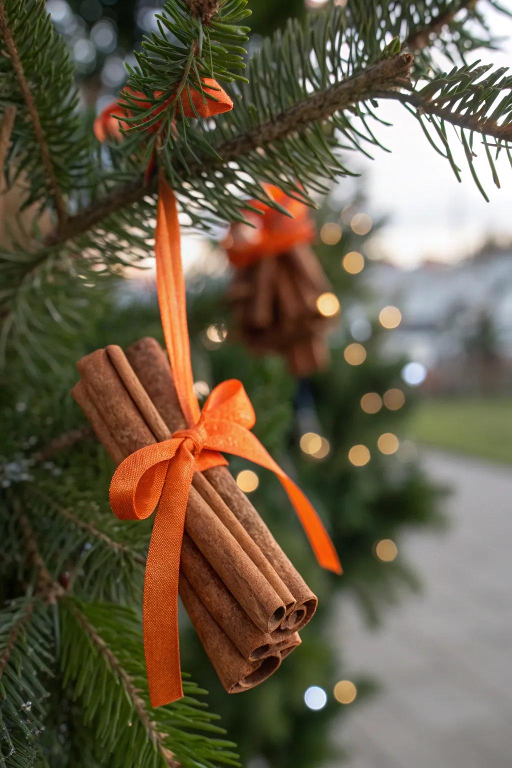 These cinnamon stick ornaments are the perfect blend of simplicity and charm.