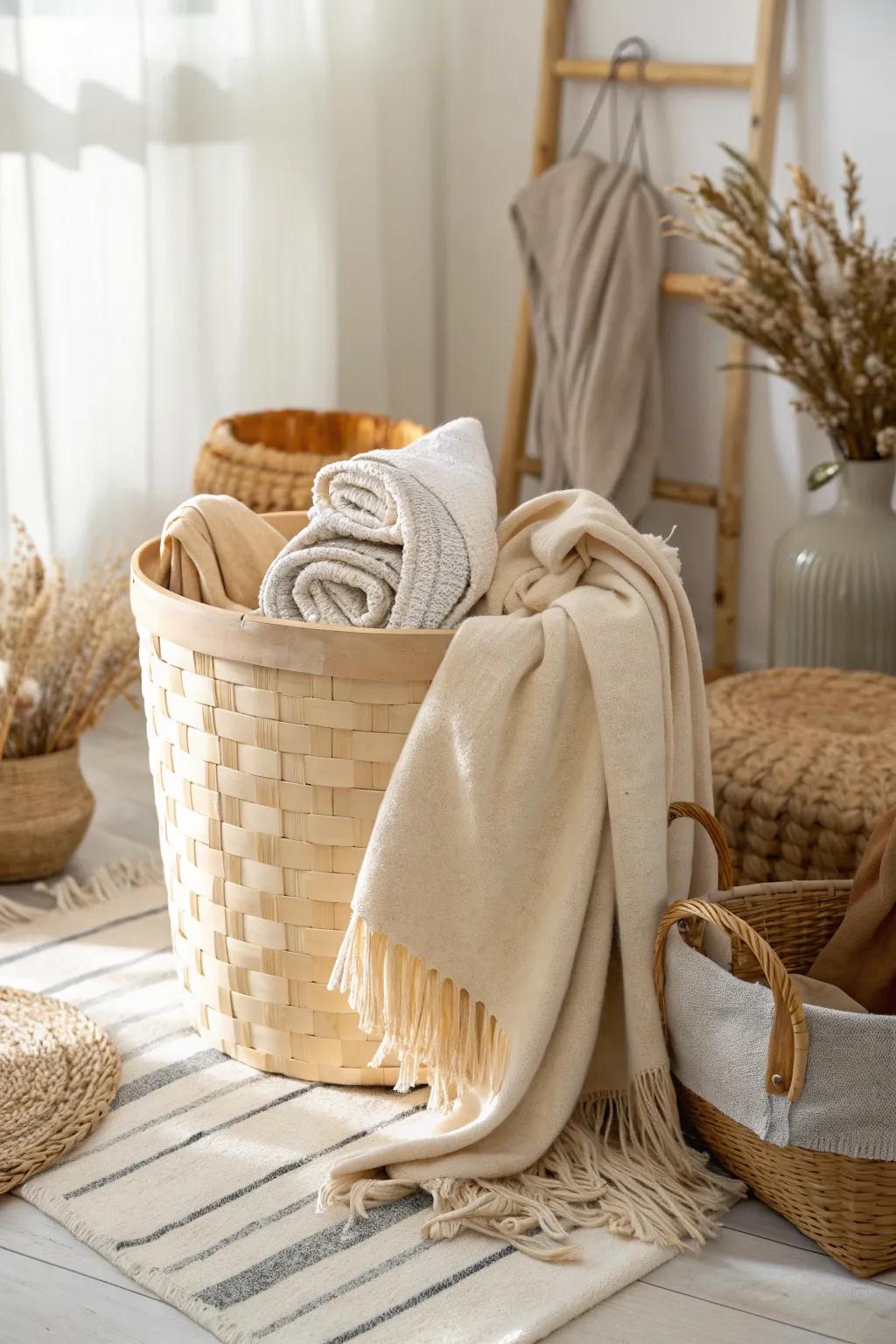An artistic arrangement can transform your basket into a centerpiece. 🎨 #ArtisticHome #InteriorDesign
