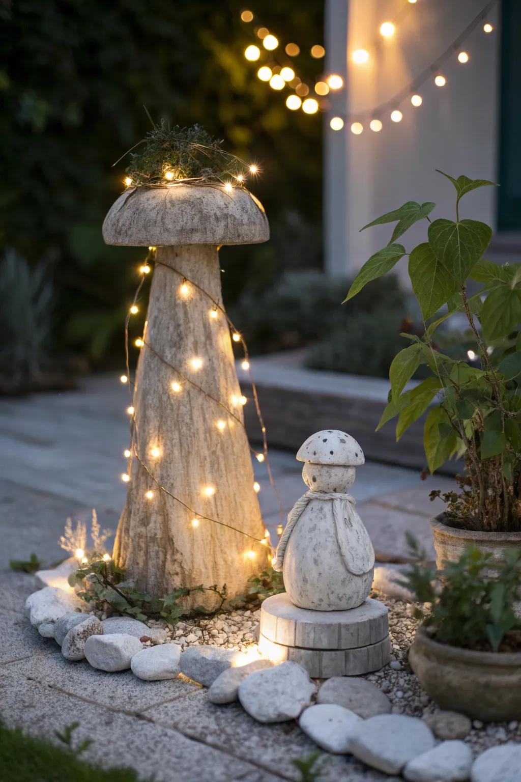 Whimsical garden elements turn your outdoor space into a charming retreat.