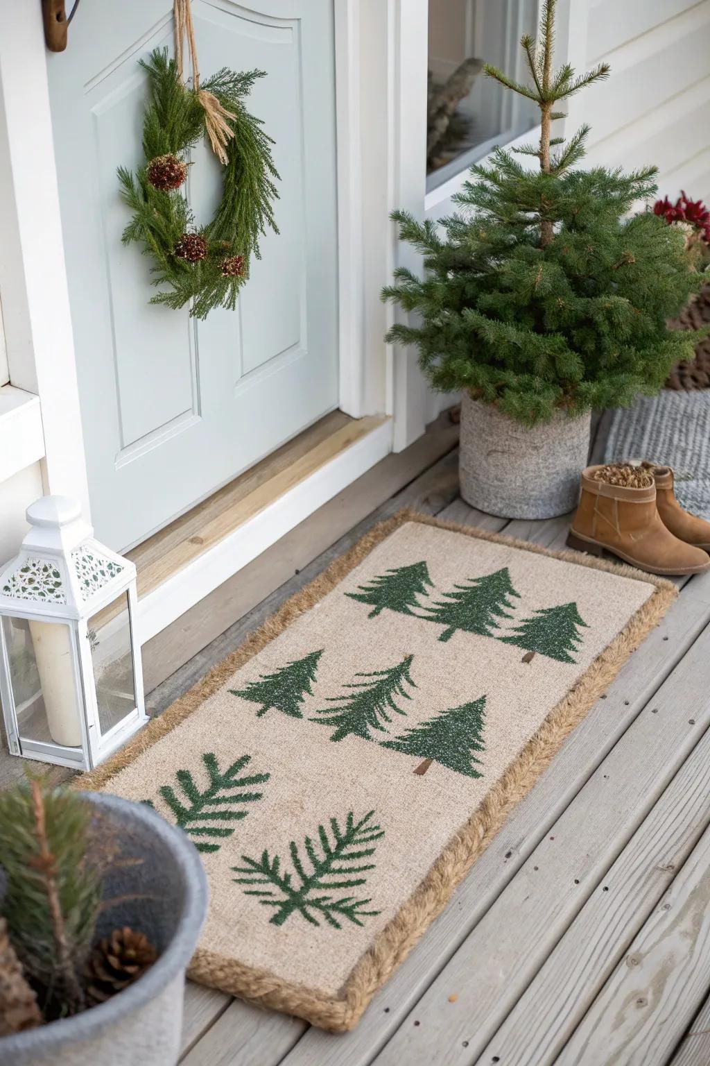 Infuse your entryway with the fresh, natural beauty of evergreens that symbolize the essence of Christmas.