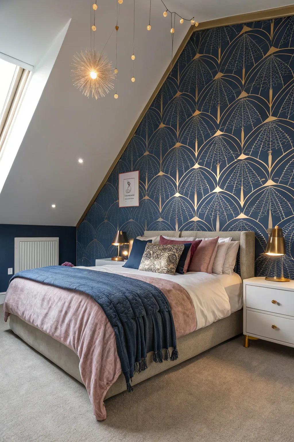 Bold walls make a statement, adding depth and personality to this attic retreat.