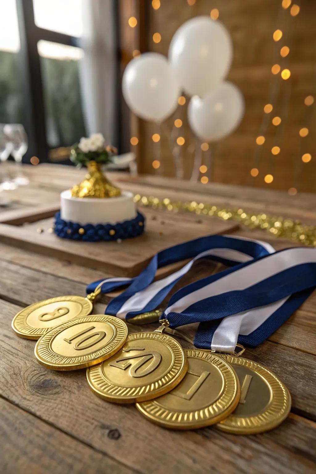 Celebrate victories with gold medals that add fun and excitement to your party. 🏅🎉 #PartyGames #GoldMedals