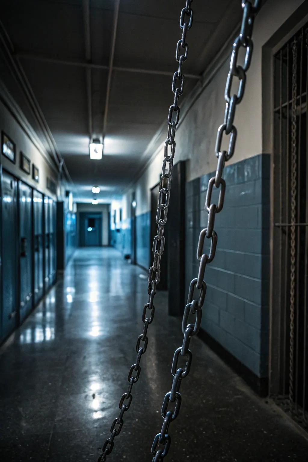 Feel the chill as chains sway and whisper secrets of the unknown. ⛓️ #ChainCurtains #SpookySensation