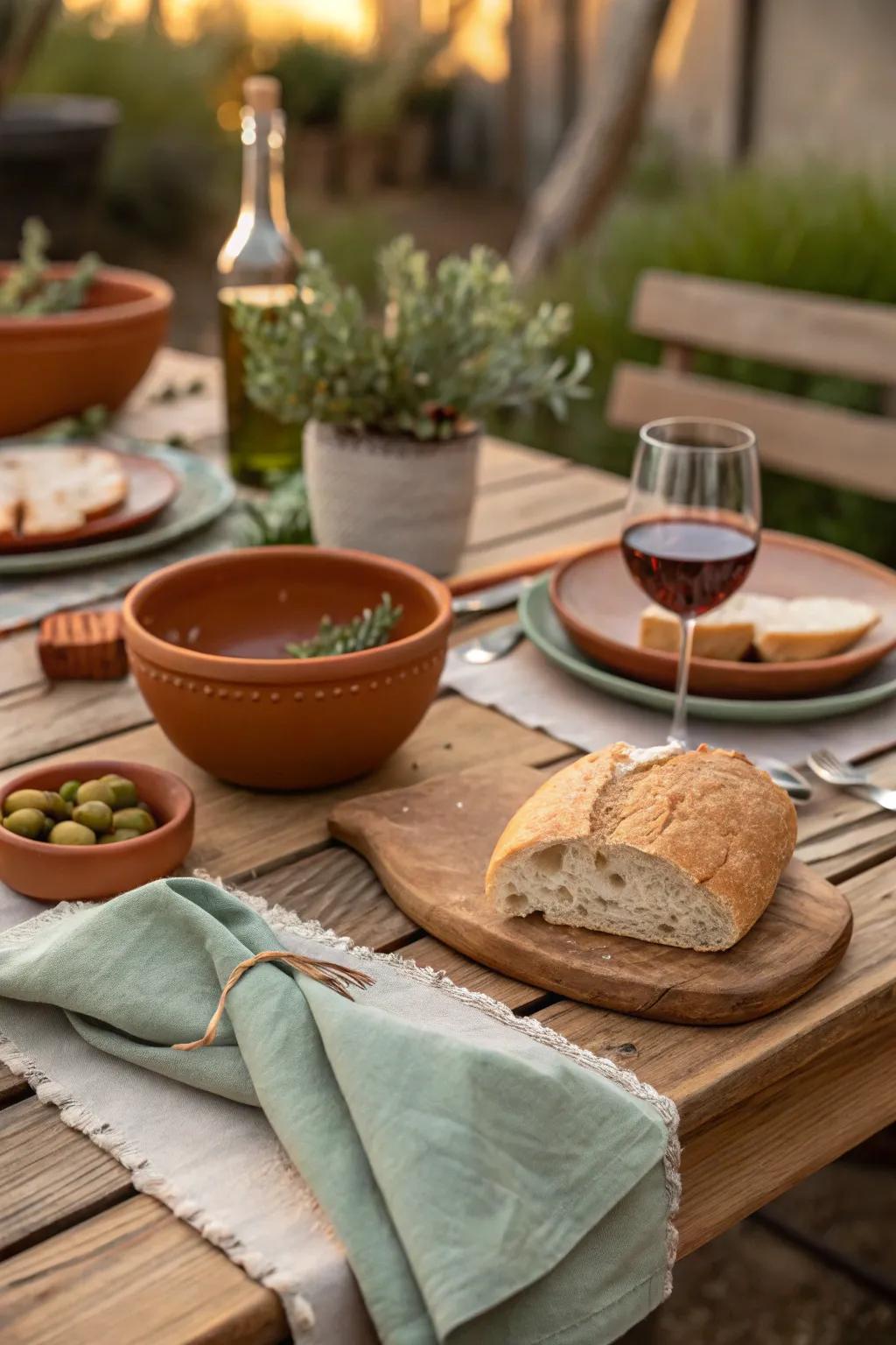 Create a warm and inviting atmosphere with earthy tones.