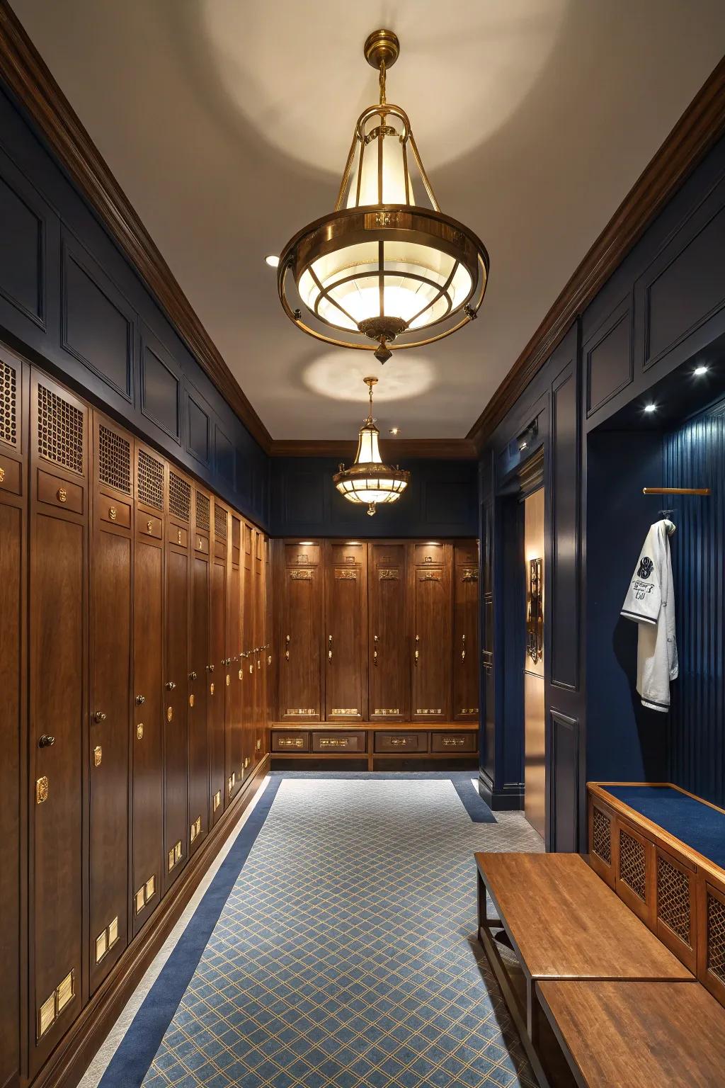 Illuminate your locker room with dramatic statement lighting.