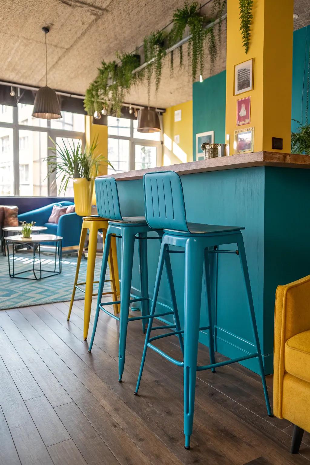 Define your open space with versatile stools that adapt to modern living.