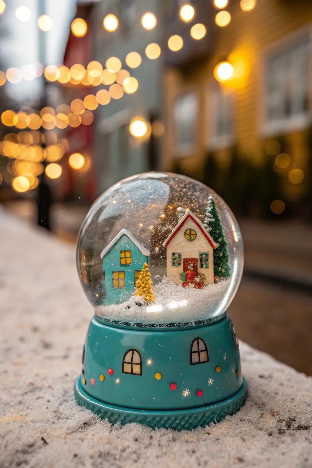 Capture the quaint charm of a snow globe village, bringing a bustling winter town to your doorstep.