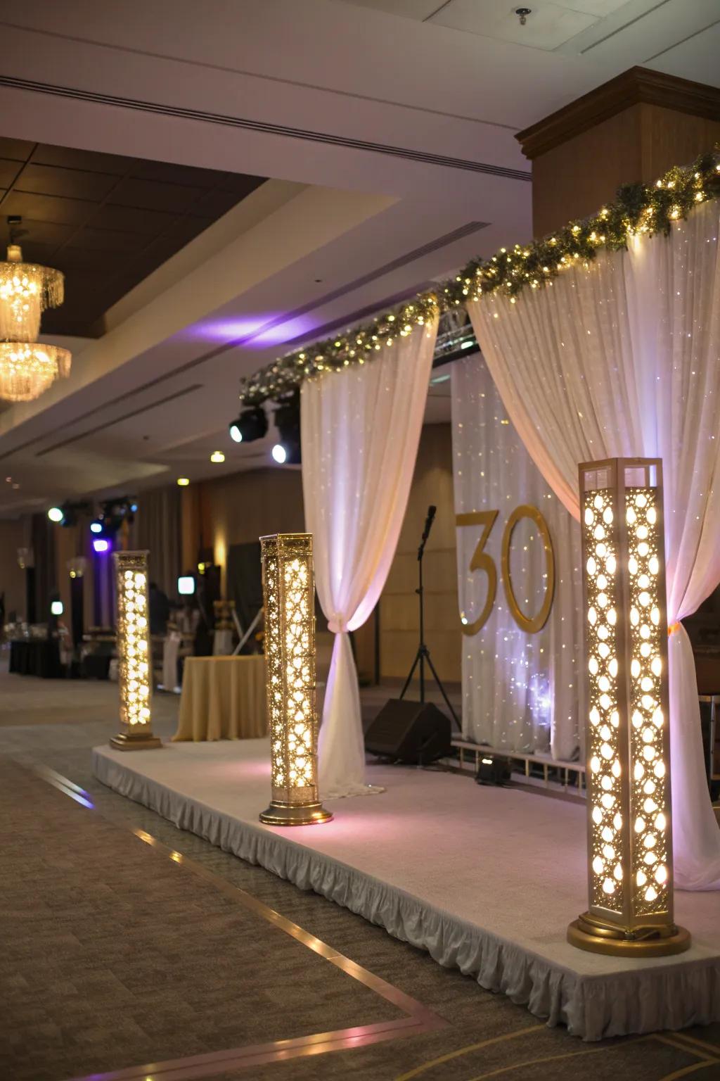 Transform your venue with glamorous lighting that highlights the beauty of your celebration.