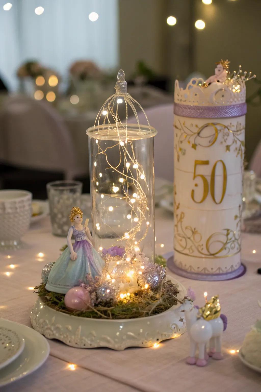 Step into a wonderland with a whimsical centerpiece that enchants and delights.
