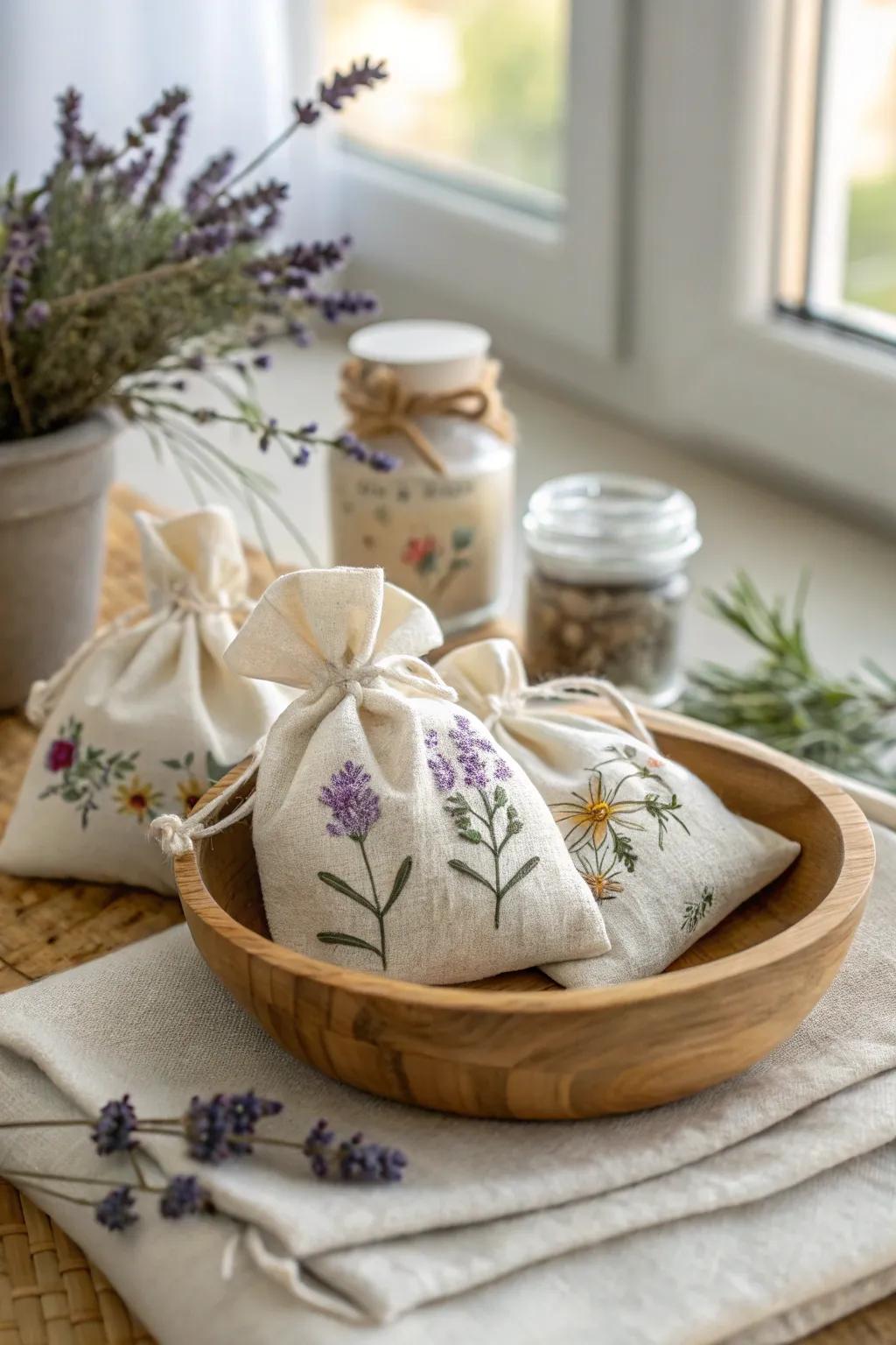 Infuse your home with natural aromas using handmade scented sachets filled with dried botanicals.