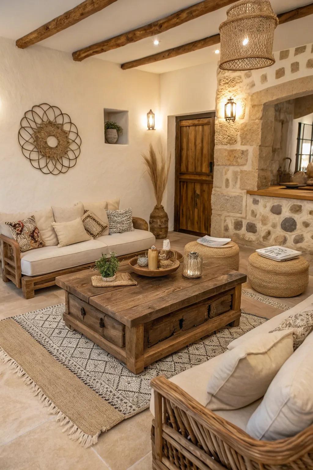 Bring the beauty of nature indoors with organic textures and materials.