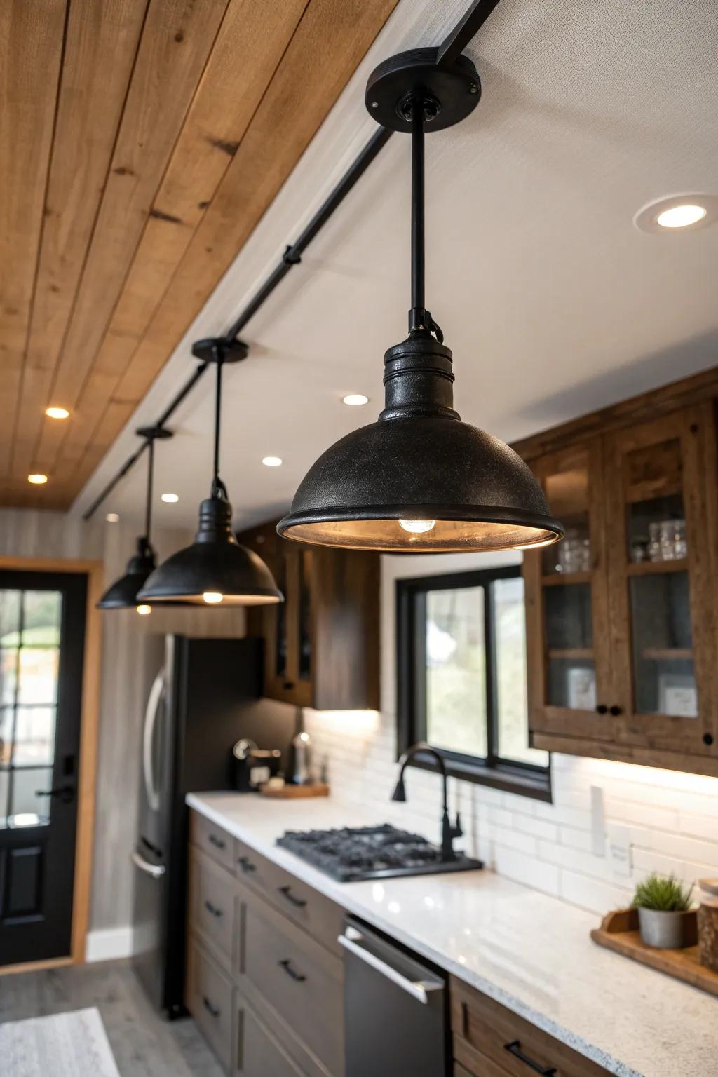 Industrial fixtures bring bold, contemporary style to your kitchen. 🔧 #IndustrialDesign #KitchenStyle #ModernHome