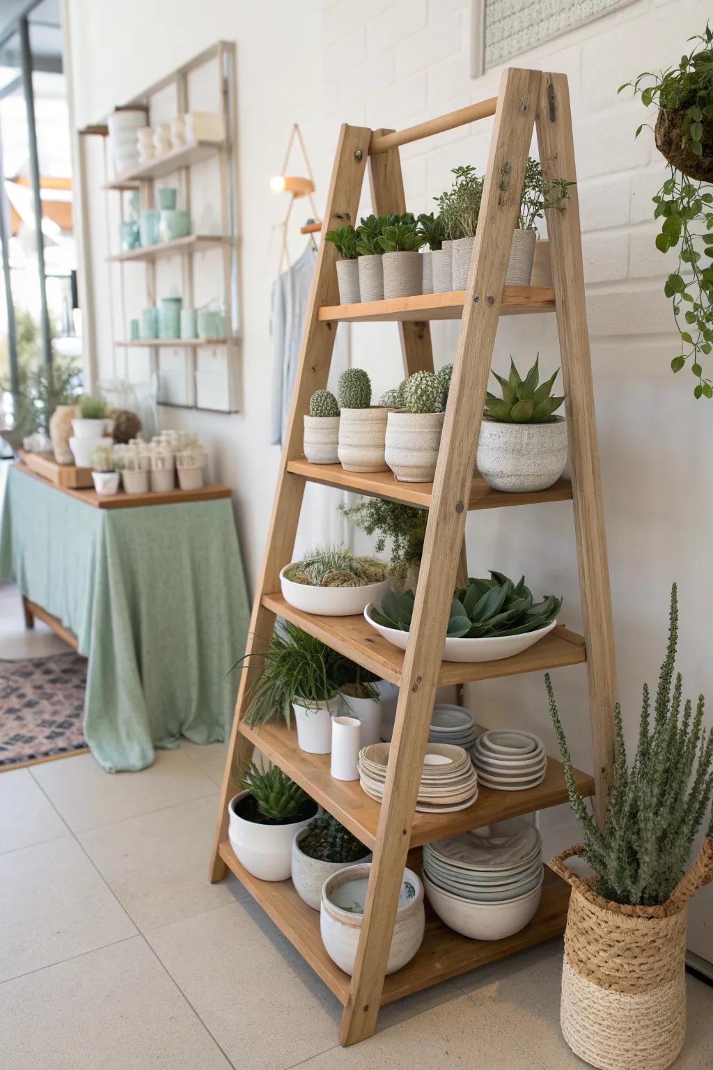 Height variations guide the eye and add dynamic flow to your displays.