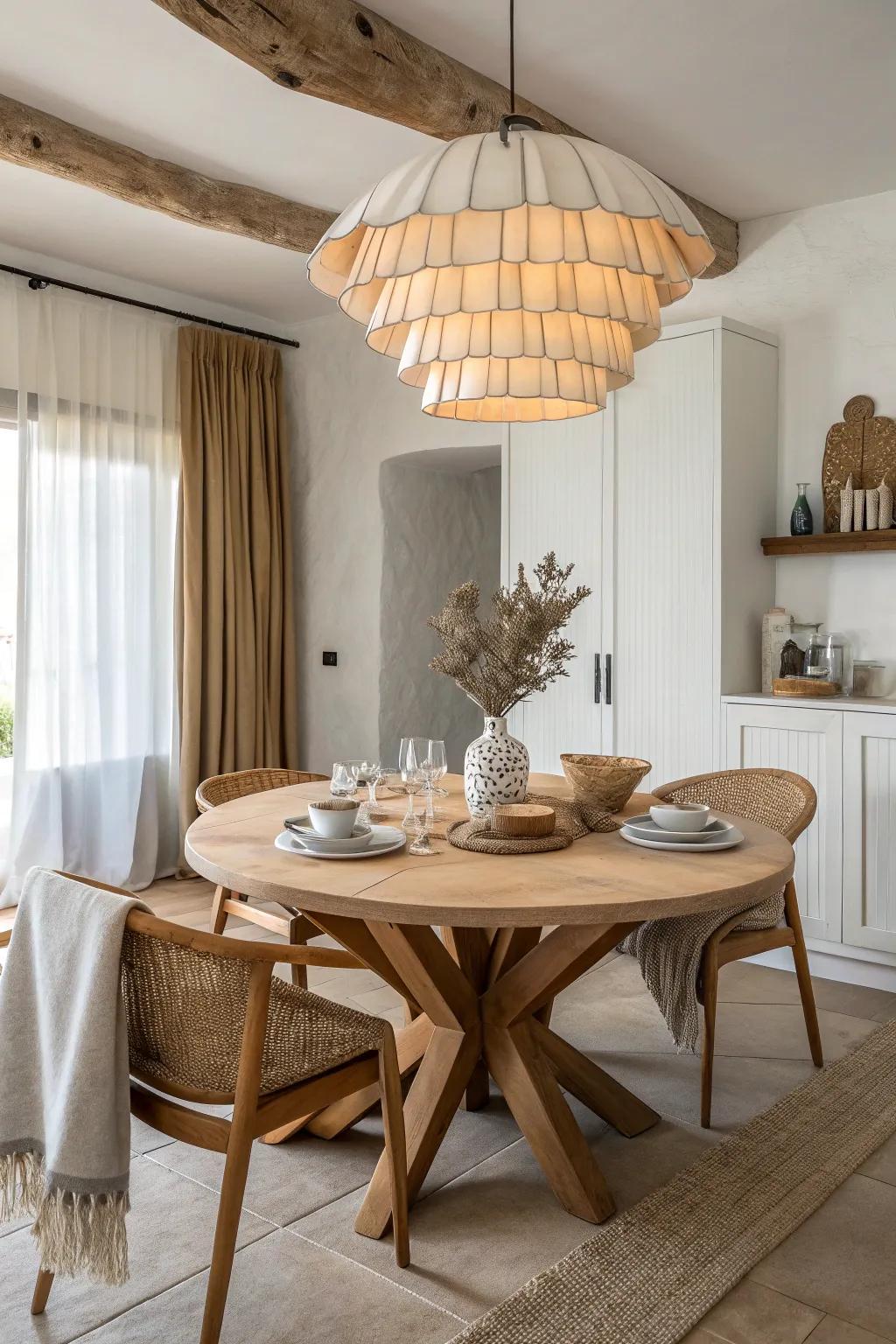 Sculptural lighting becomes an artistic focal point in minimalist interiors.