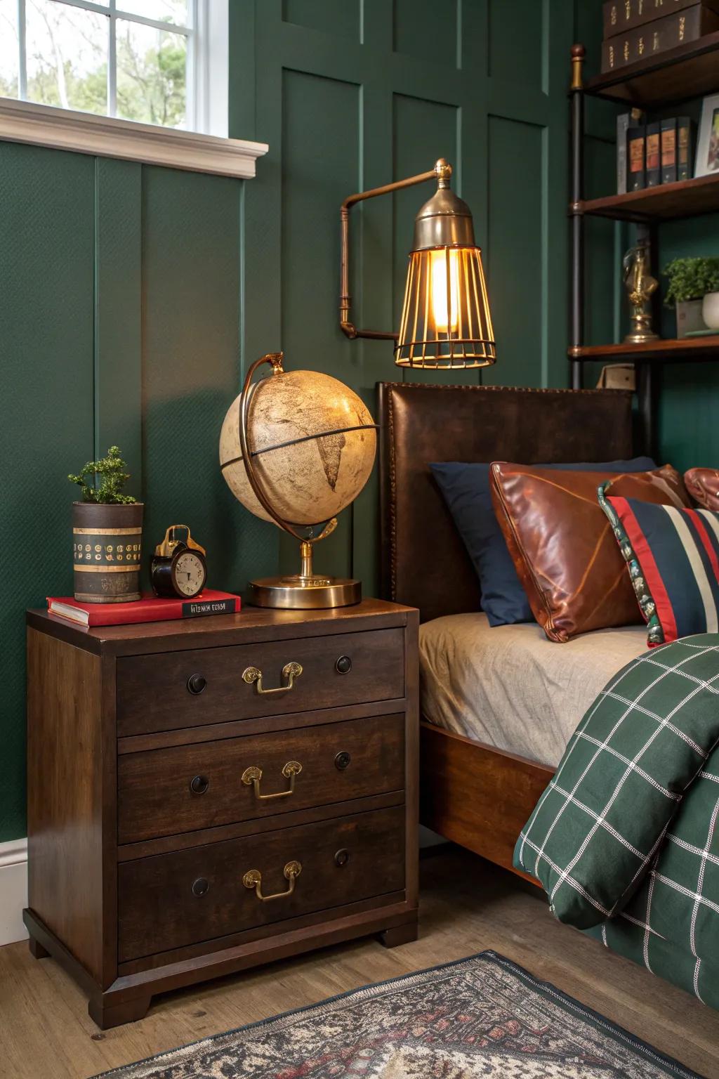 Add character with vintage elements that tell a story in a modern setting.