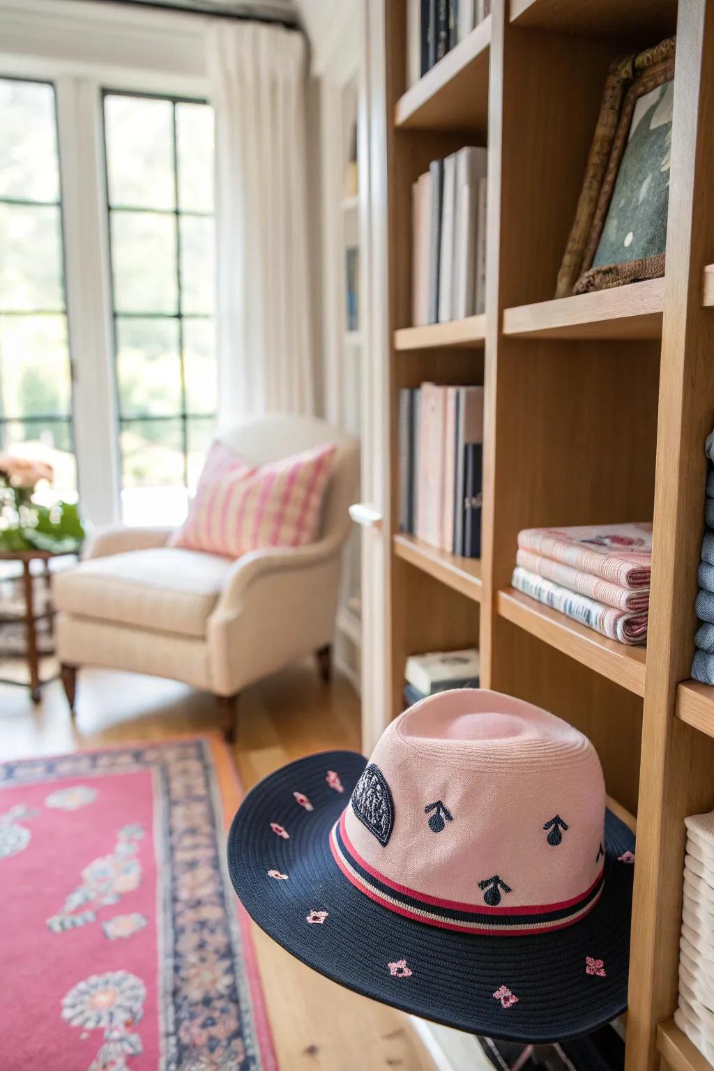 Add a whimsical touch with hat stickers that bring character to your furniture.