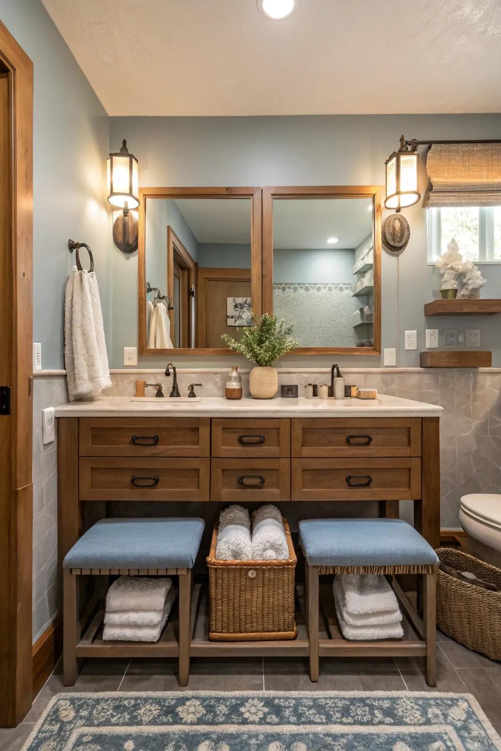 Multi-functional furniture enhances usability and style.