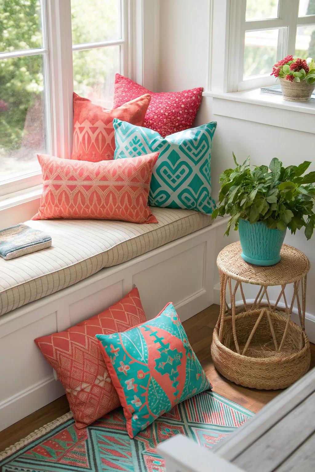 Escape to a cozy nook designed for ultimate relaxation during the sunny summer days.