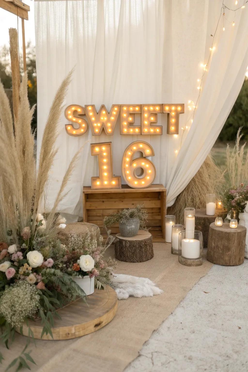 Light up the night with glowing numbers that celebrate this special milestone.