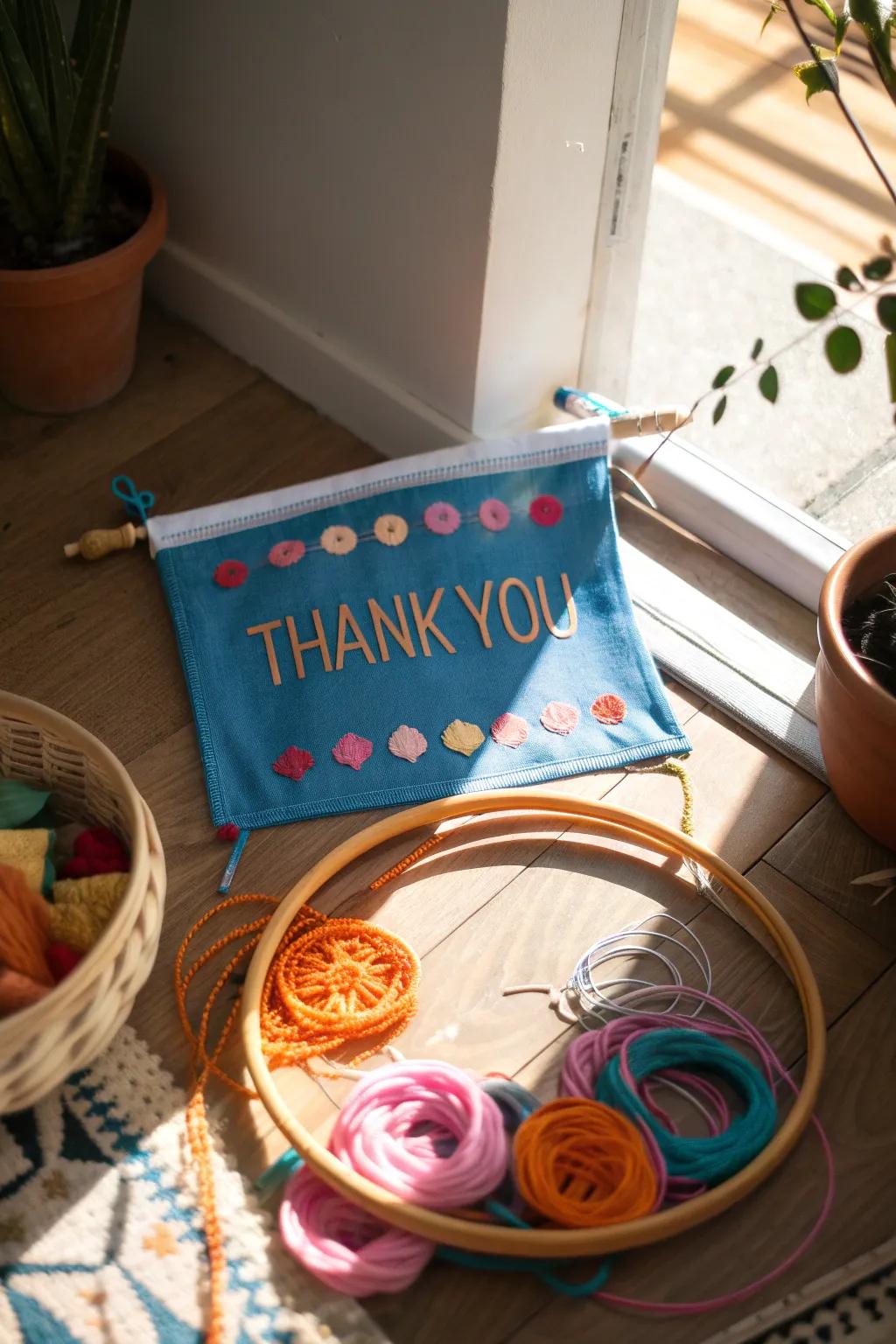 Add a personal touch with an embroidered banner that feels as special as your message.