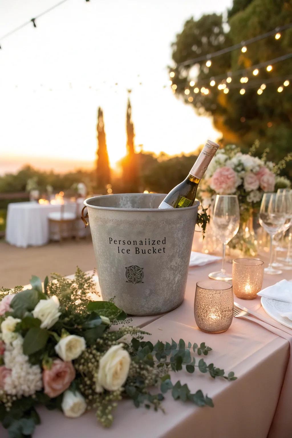 Add a personal touch with customized ice buckets that double as beautiful keepsakes.