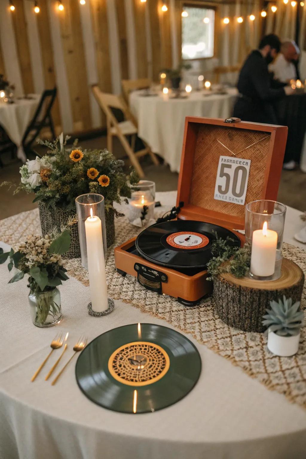 Celebrate the past with a retro centerpiece that brings back cherished memories.