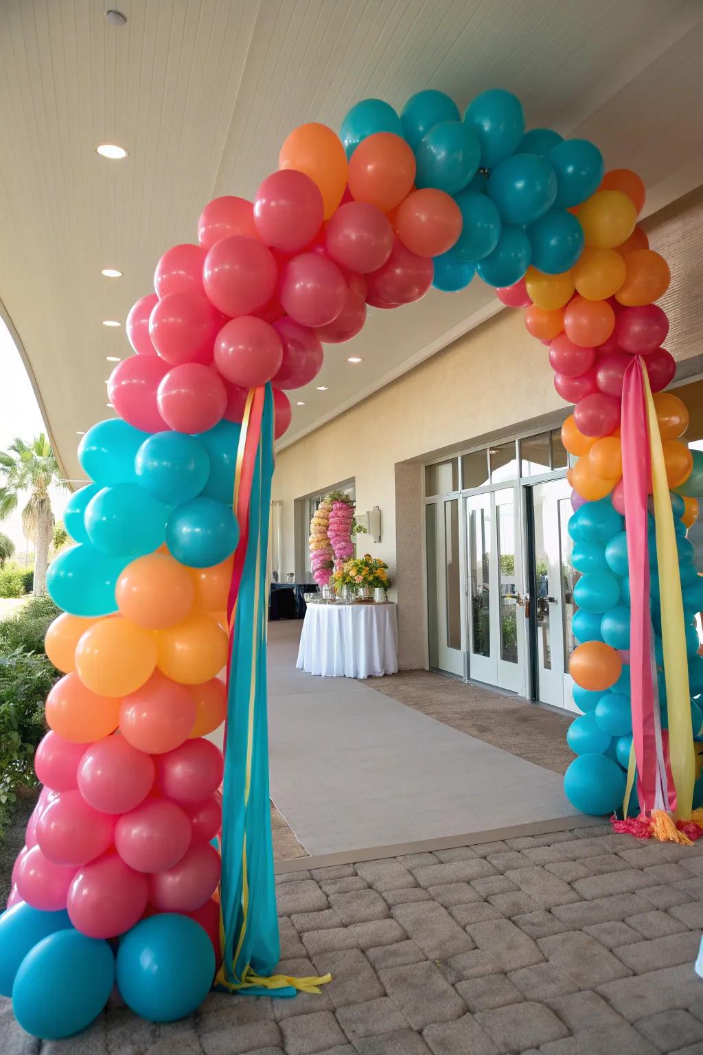 Ribbons add movement and color, creating a playful and lively decor.