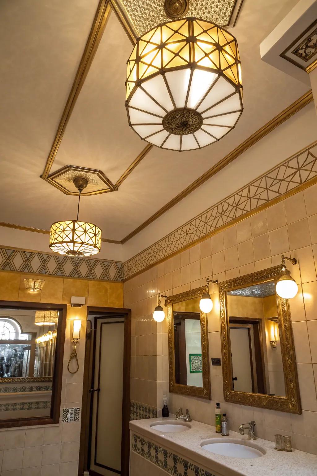 Infuse creativity into your bathroom with art-inspired ceiling lights.