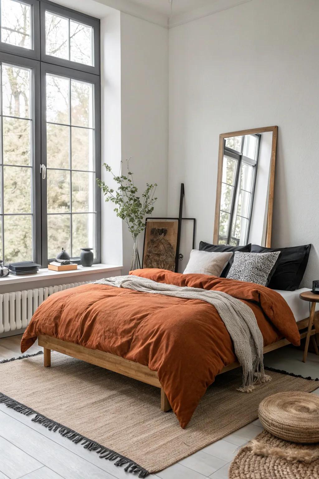 Mirrors can enhance light and space in your bedroom effortlessly.