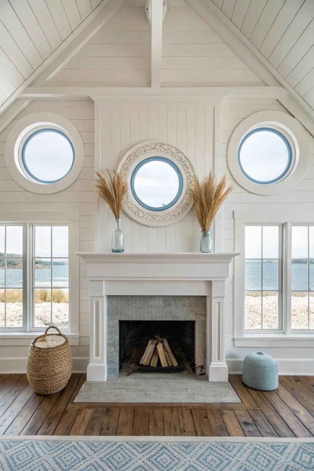 Porthole windows add character and charm, echoing the maritime spirit.