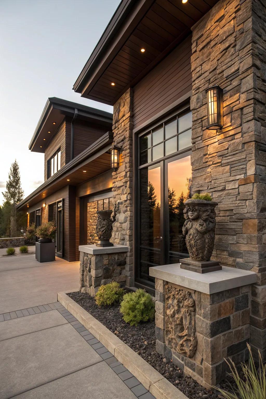 Turn your home into a canvas of art with sculptural stone elements. 🏠 #CreativeFacade