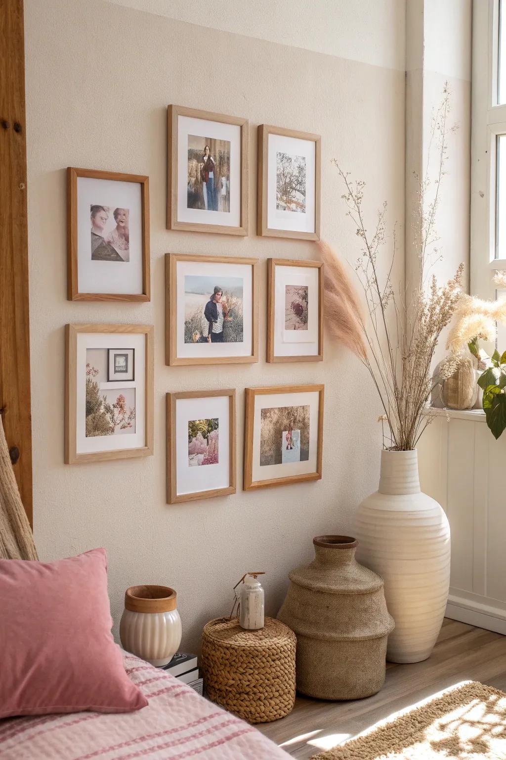 Add a nostalgic touch with instant prints that bring warmth and informality to your decor.