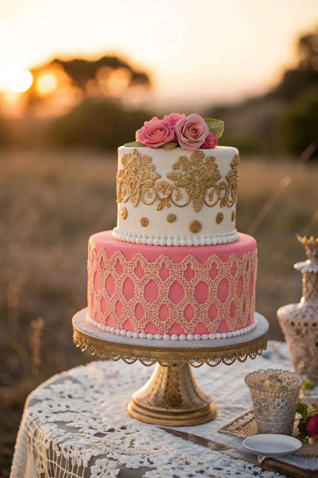 Step back in time with a vintage cake design that exudes timeless elegance.