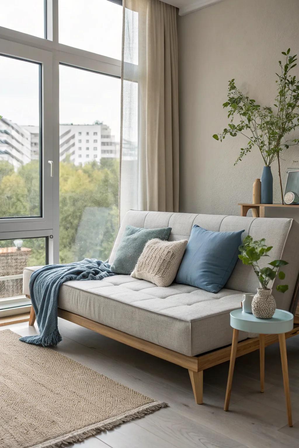 Sleek and modern, the contemporary sofa bed elevates your guest room's style.