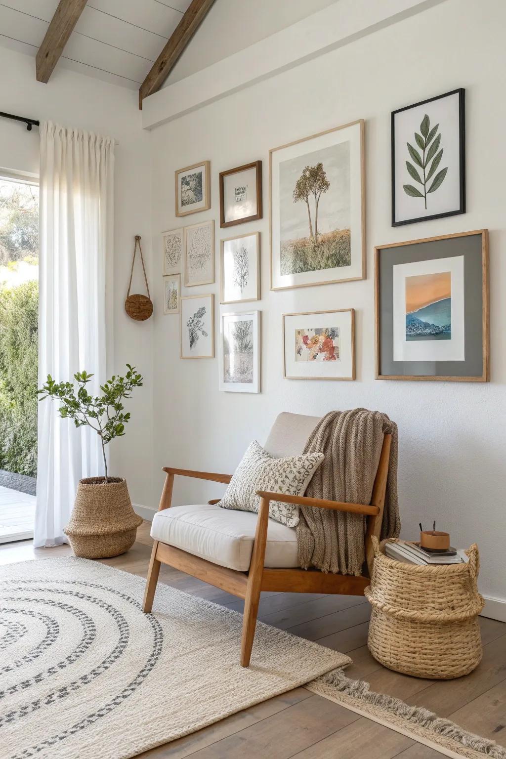 Go quirky with skewed art for a bold, creative statement.