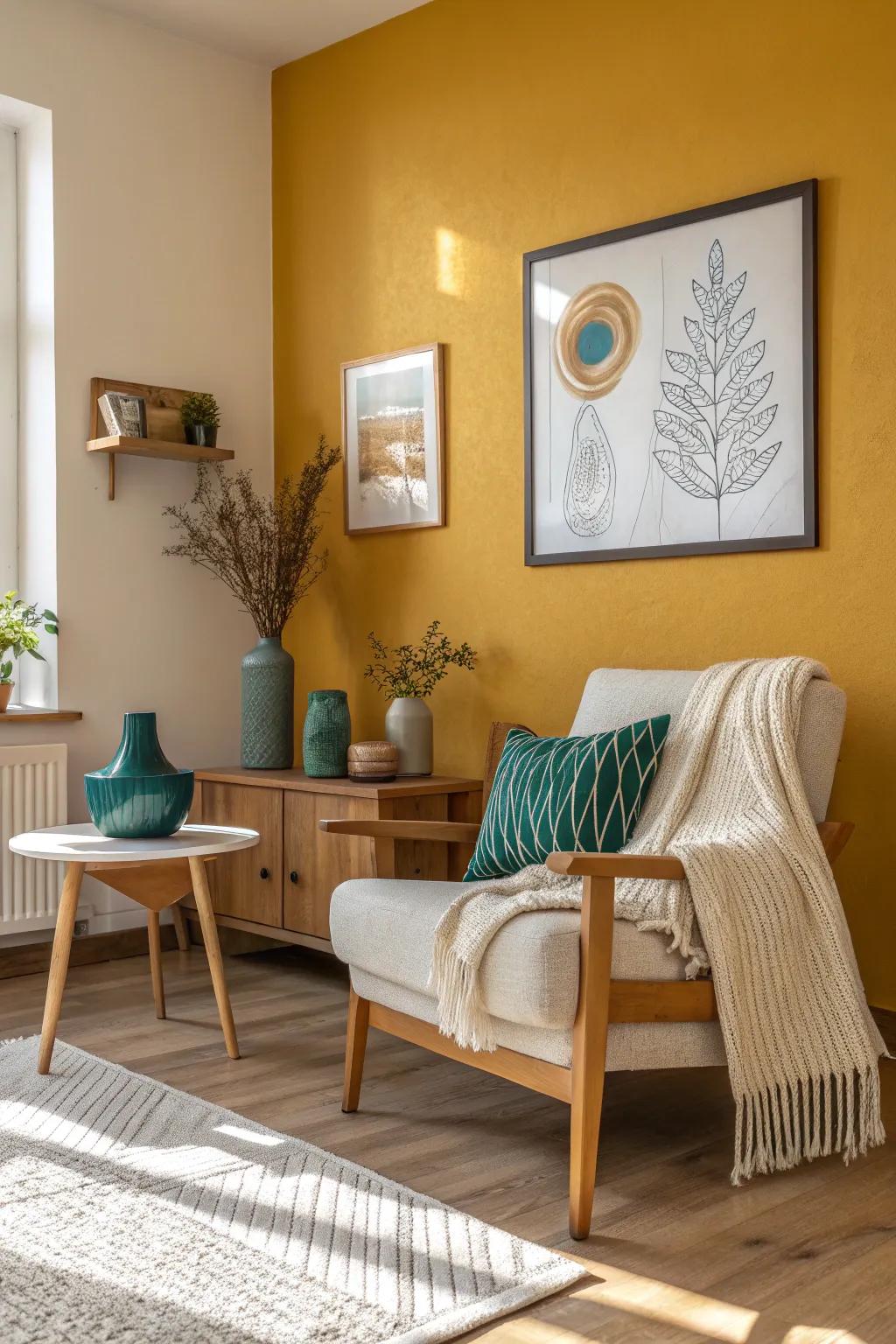 Make a bold statement with strategic pops of color. 🎨 #ColorPop #InteriorDesign