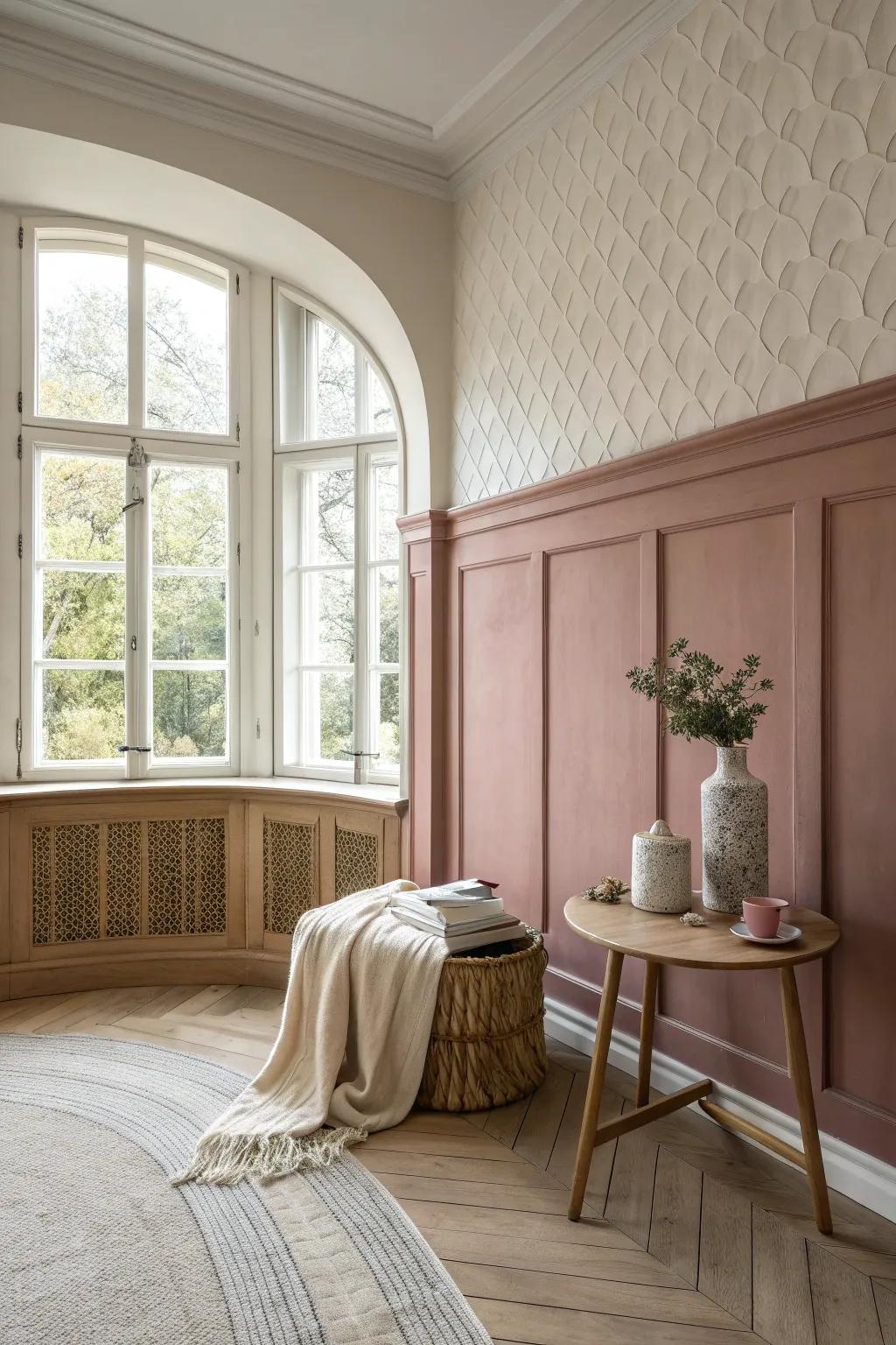 Curved trims bring an elegant touch, softening the edges with sophistication.