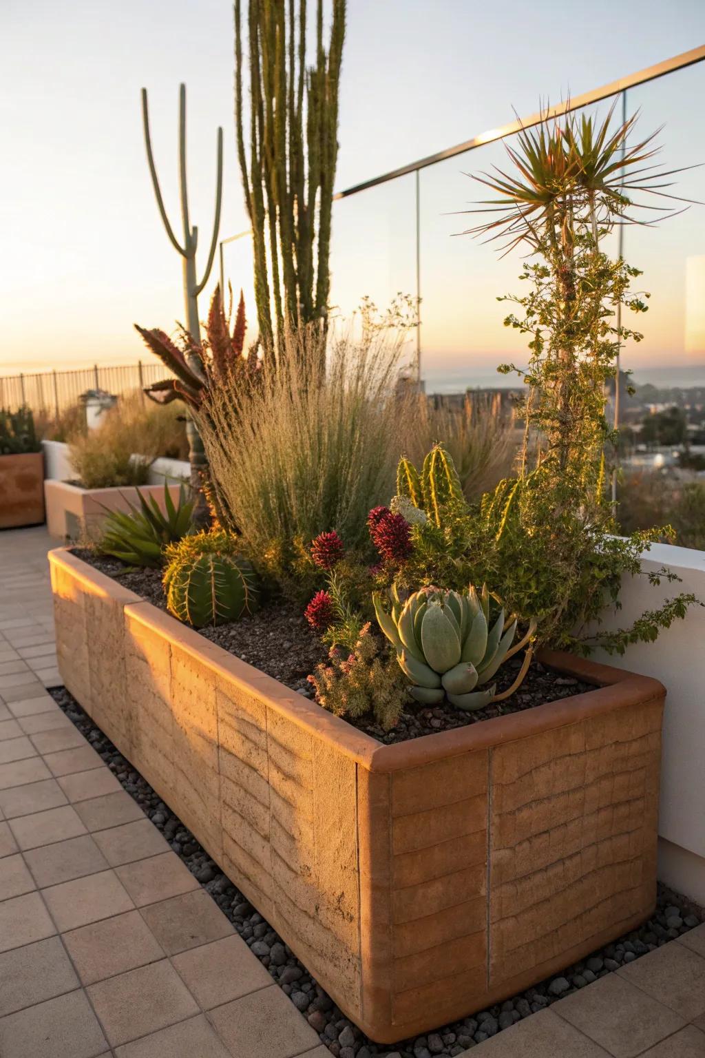 Craft an eclectic garden with planters that celebrate diversity and creativity.