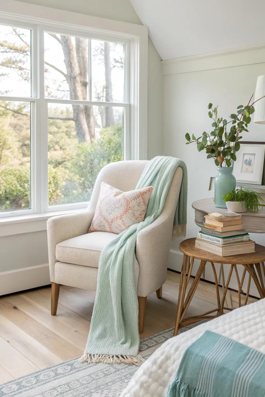 A reading nook adds a cozy, functional touch to your space. 📚 #ReadingNook #CozyCorner #HomeInspiration