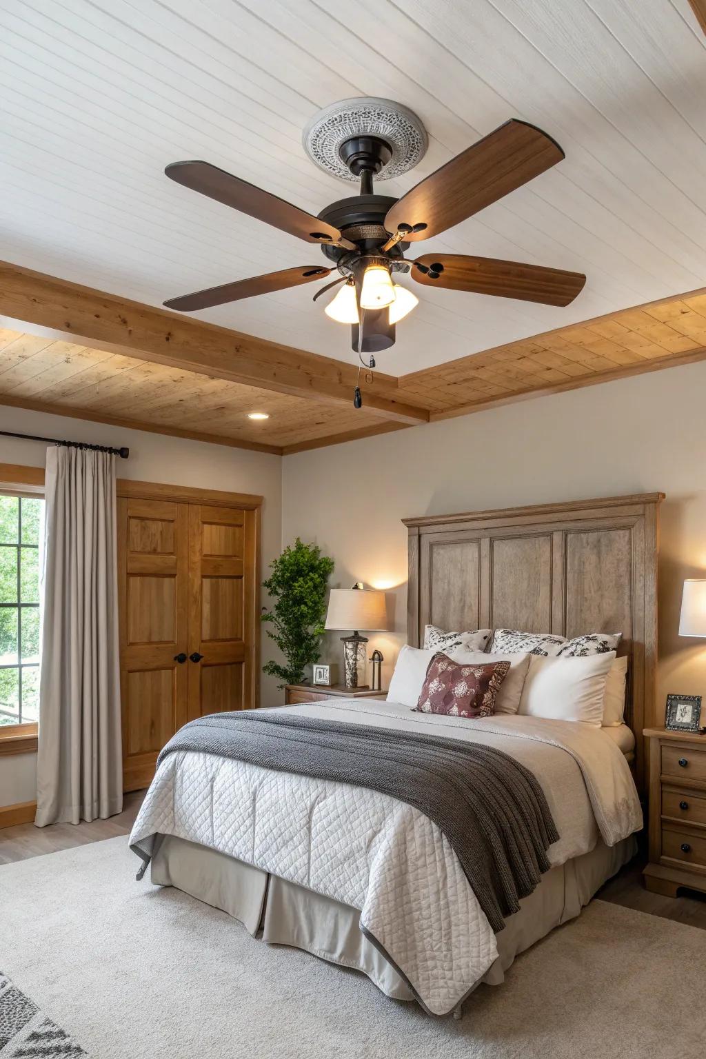 Enjoy versatility with a fan that lets you change its look. 🔄 #CustomDecor #SeasonalStyle #BedroomIdeas