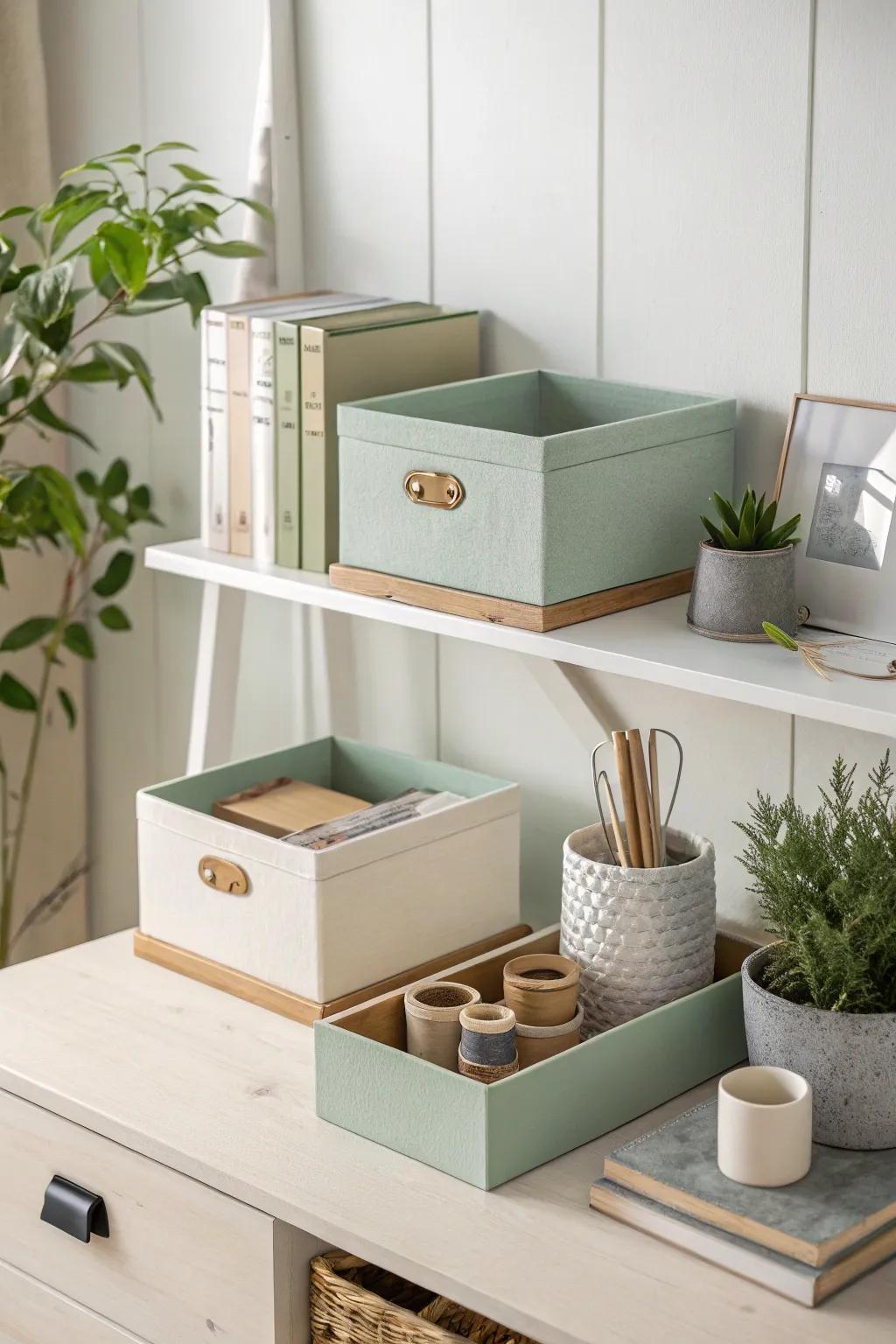 Hide your clutter in style with decorative storage boxes.
