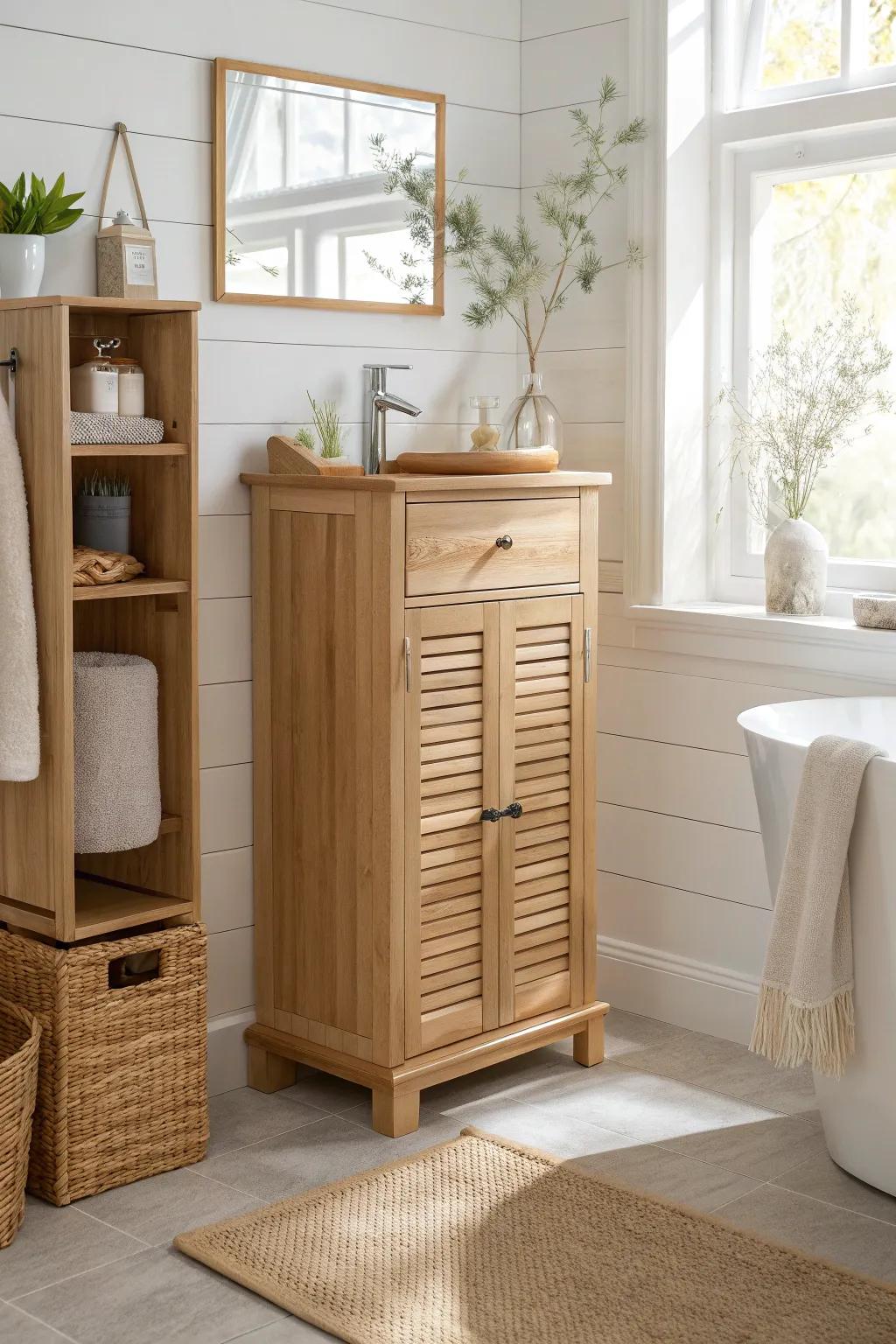 Compact cabinets are the unsung heroes of an organized bathroom.