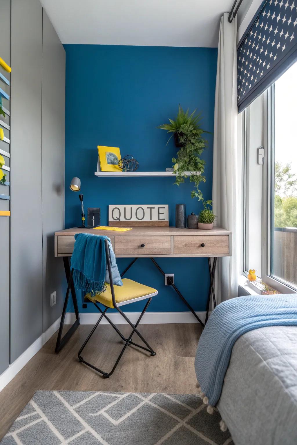 Wall-mounted desks are compact and convenient, perfect for small spaces requiring functionality. 🖥️ #SpaceSaving #PracticalDesign