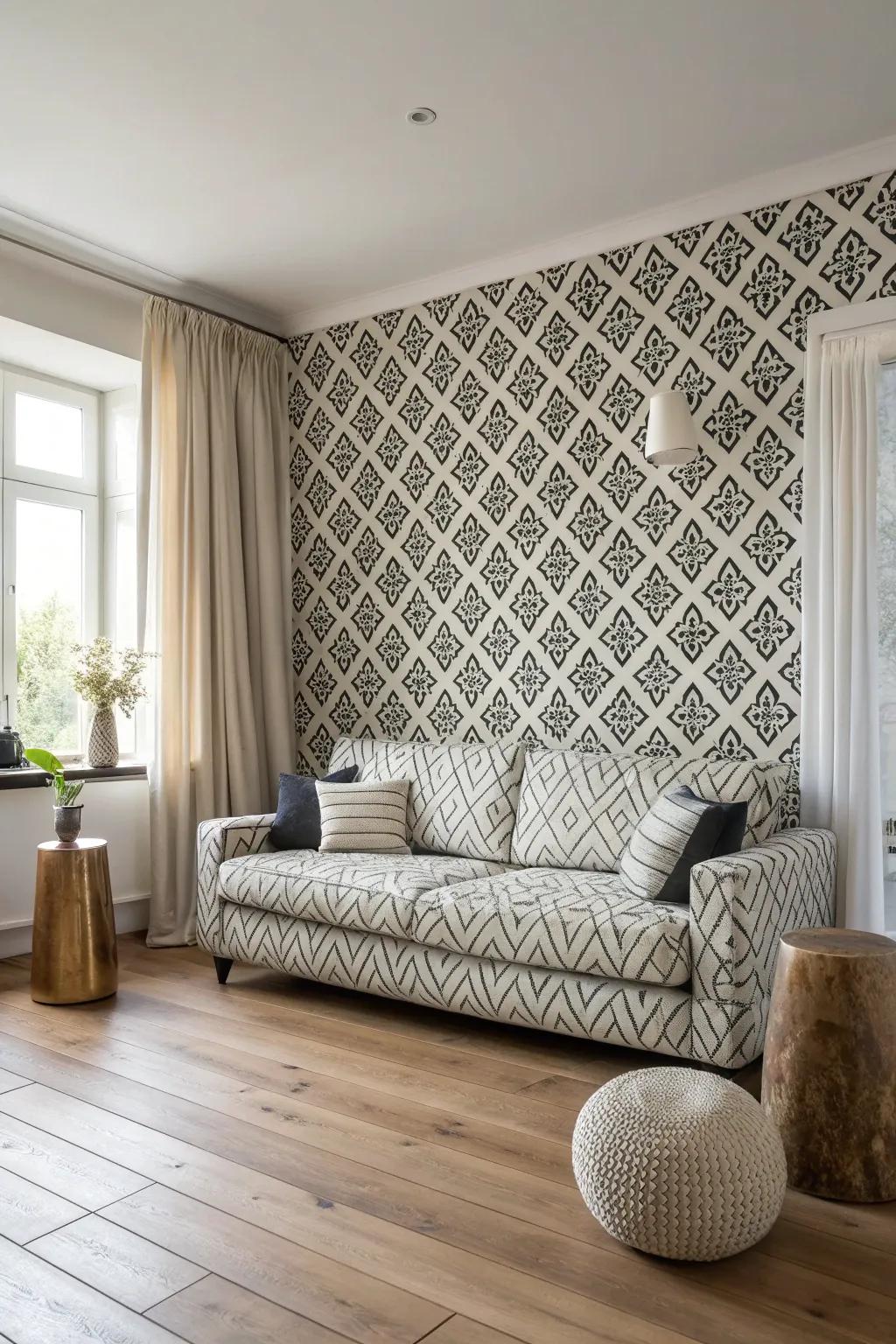 Make a bold statement with pattern drenching that transforms your space into a visual masterpiece. #BoldPatterns #VisualImpact