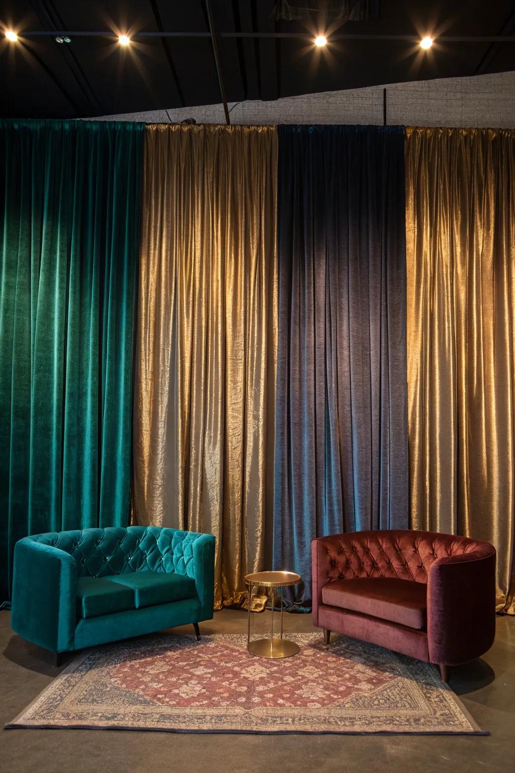 Infuse your home with luxury and light using metallic curtains that shimmer with style.