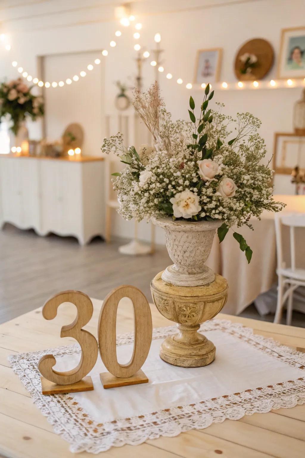 Add a hint of nostalgia with vintage decor that tells a story of timeless love.