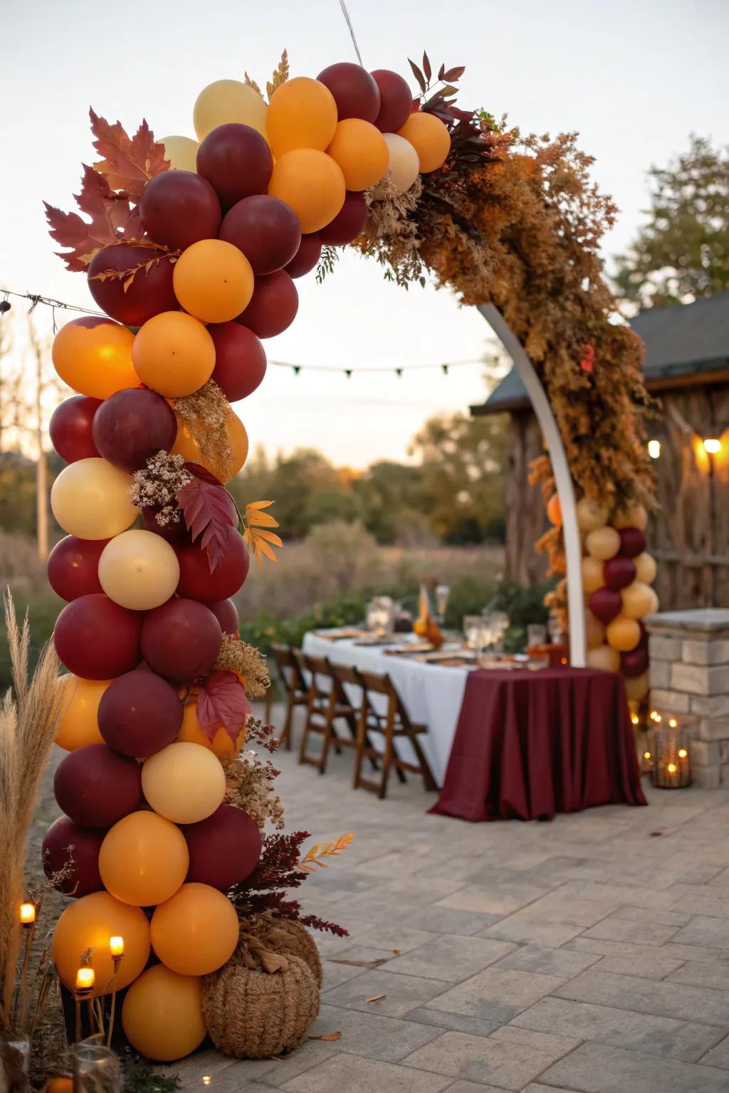 Seasonal colors bring warmth and richness to your decor, perfect for a themed celebration.