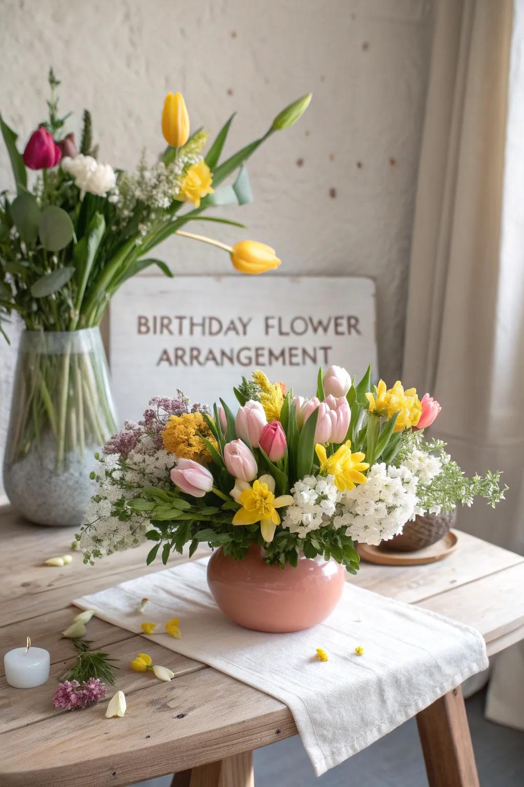 Bring the freshness of spring into your home with vibrant and lively floral arrangements.