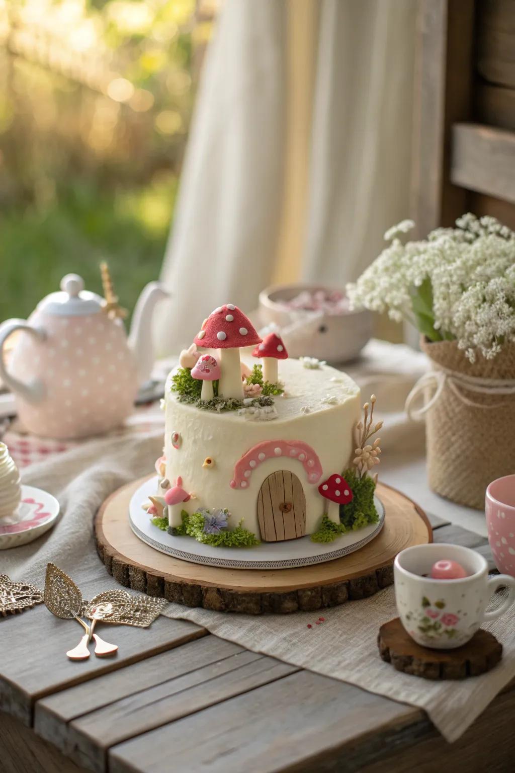 Enter a realm of fantasy with a whimsical cake that enchants and delights.